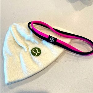 Lululemon logo beanie and headband